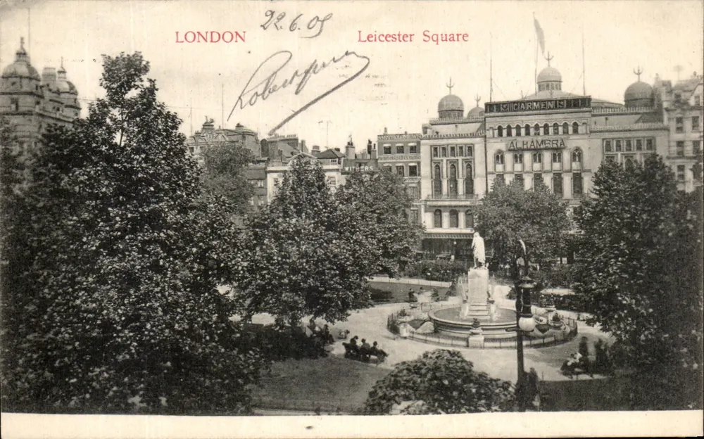 Praça Leicester — Londres — Editor Édouard Dujardin, n°49 - Frente