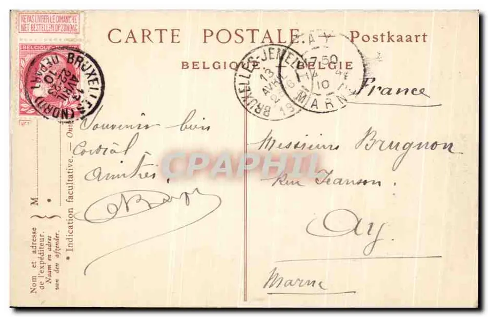 Bruxelas — O Square d'Arenberg — Editor anônimo, n° 141 - Verso