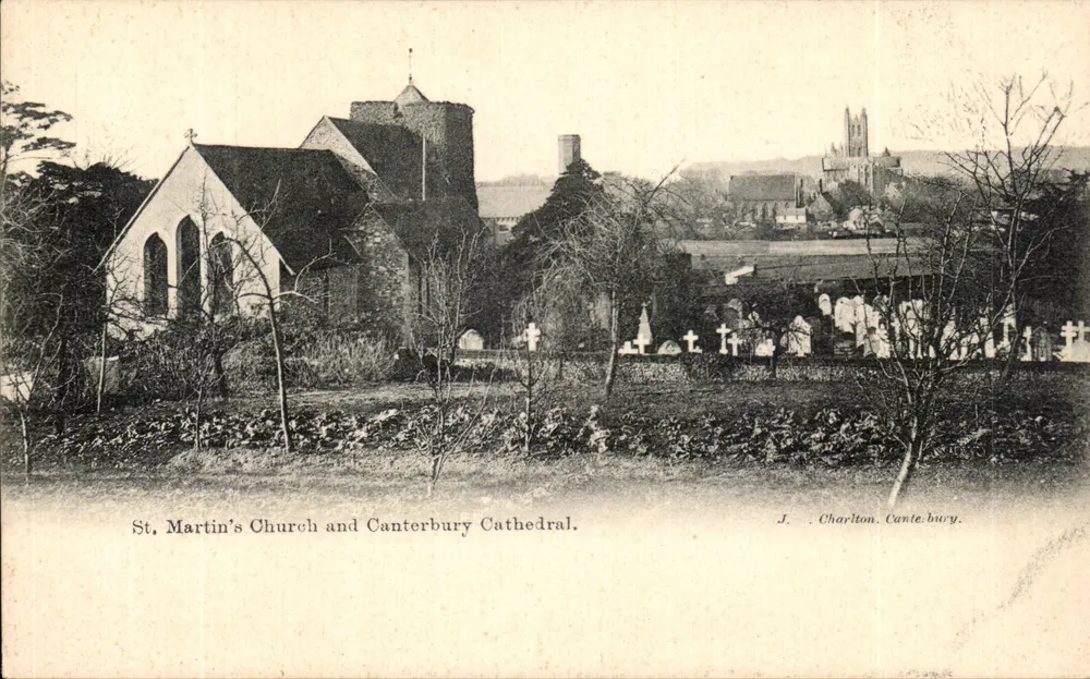 St. Martins Kirche und Canterbury Cathedral — J. Charlton, Canterbury. - Vorderseite
