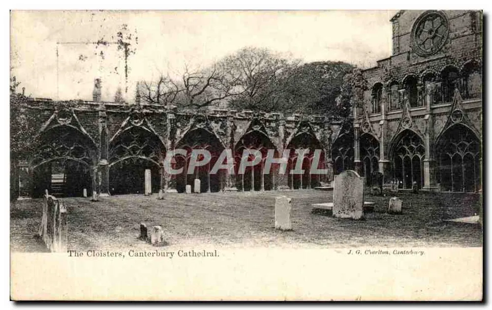 Los Cloisters, Catedral de Canterbury — J. G. Charlton, Canterbury - Anverso