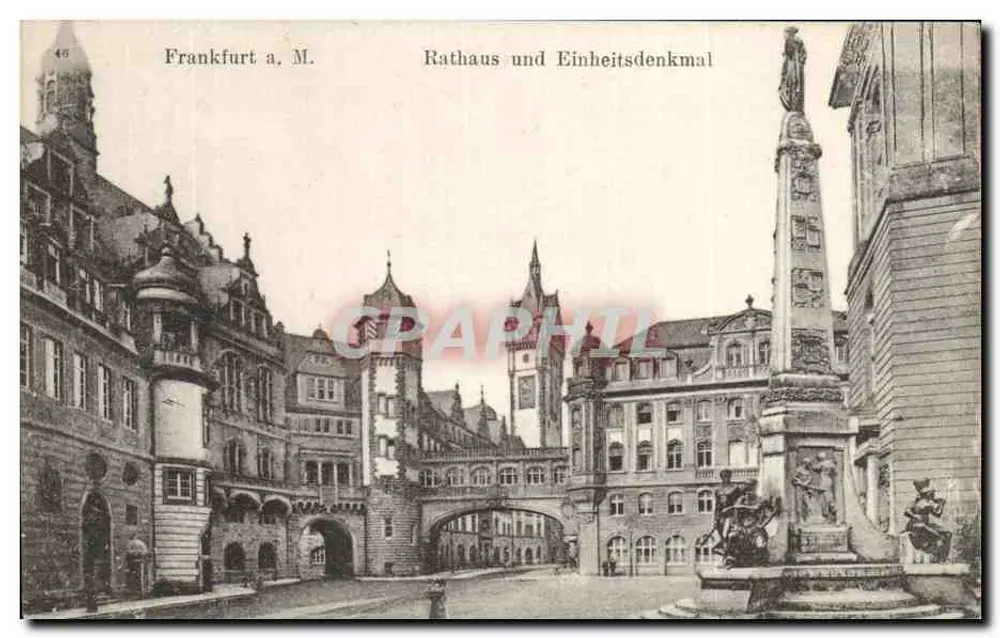 Frankfurt a. M. — Stadhuis en Eenhedenmonument — uitgever Licht & Co. - Voorkant