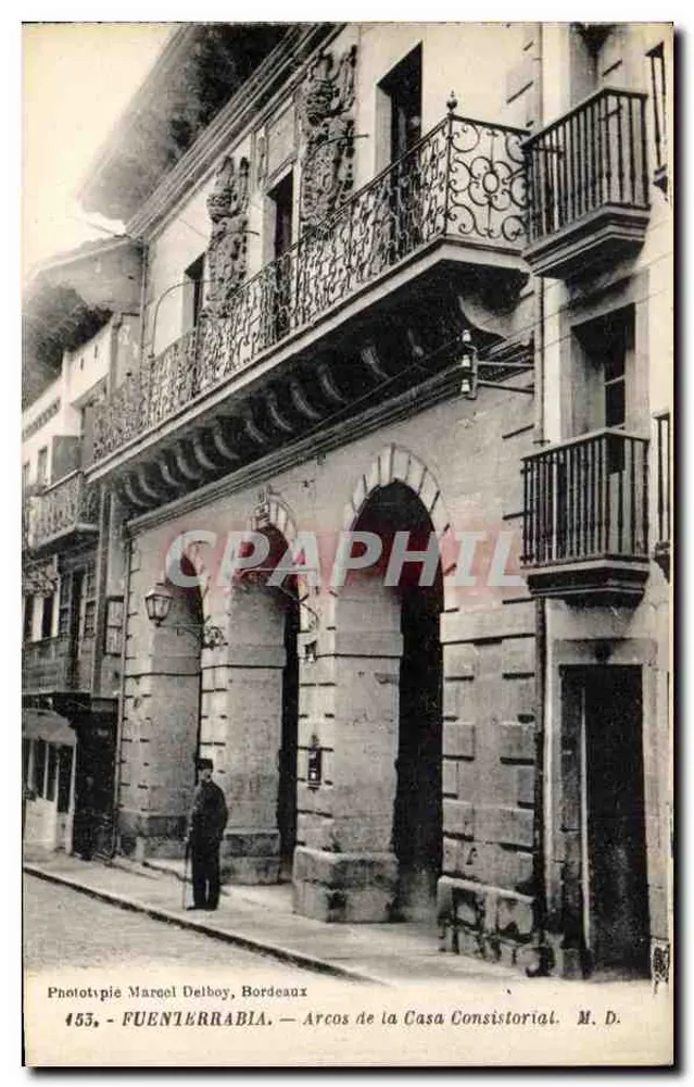 Fuenterrabía — Arcade van de Consistoriaalhuis — Fototypie Marcel Delboy, Bordeaux, n° 453 - Voorkant