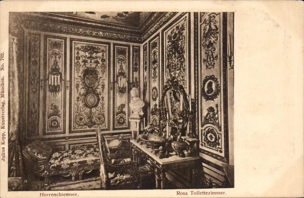 Toilettezimmer Rosa — Herrenchiemsee — Julius Kunstverlag, München, Nr. 702 - Vorderseite