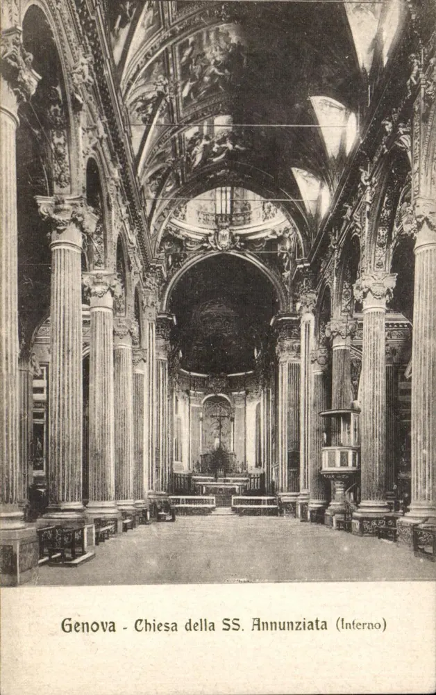 Genua - Kerk van de Heilige Verkondiging (Binnenkant) — Stampa Milano N. 7368 - Voorkant