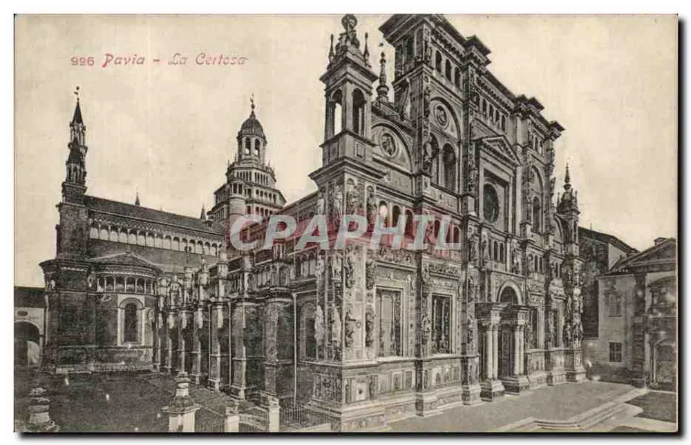 Pavia — A Certosa — editor Cartolina Postale, n° 996 - Frente