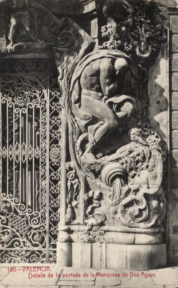 Valencia — Detail der Tür der Marquesa de Dos Aguas — Verlag Thomas, Nr. 180 - Vorderseite