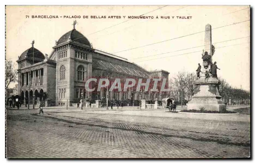 Barcelona - Palast der Künste und Denkmal für Rius y Taulet - Vorderseite