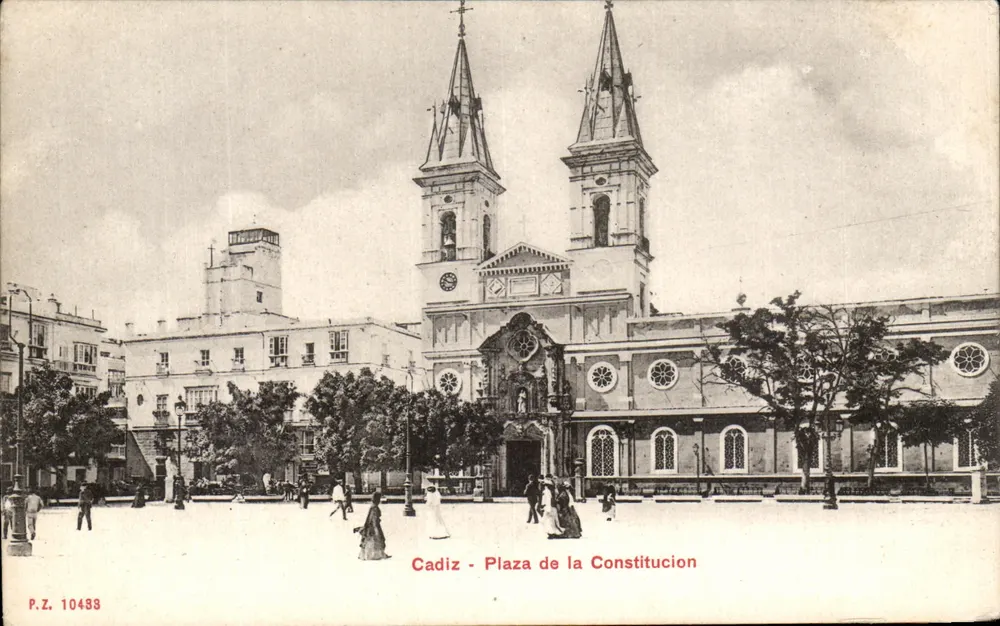 Cadiz - Plaats van de Constitutie — uitgever P.Z. n° 10493 - Voorkant