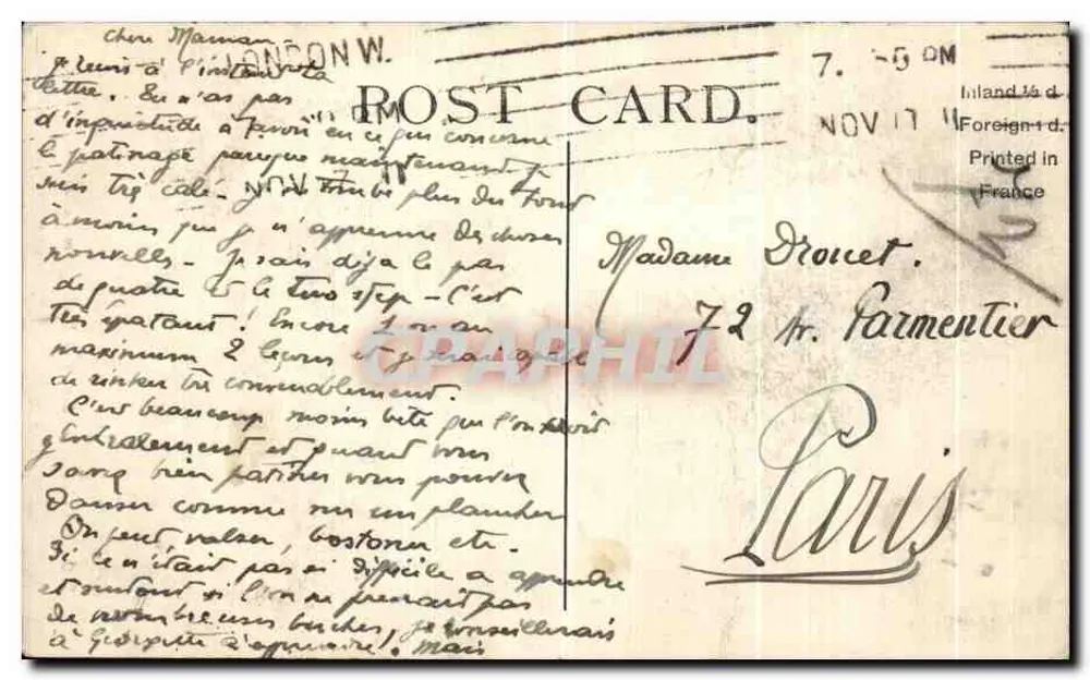 Wache am Buckingham Palace — London — Verlag LL Nr. 240 - Rückseite