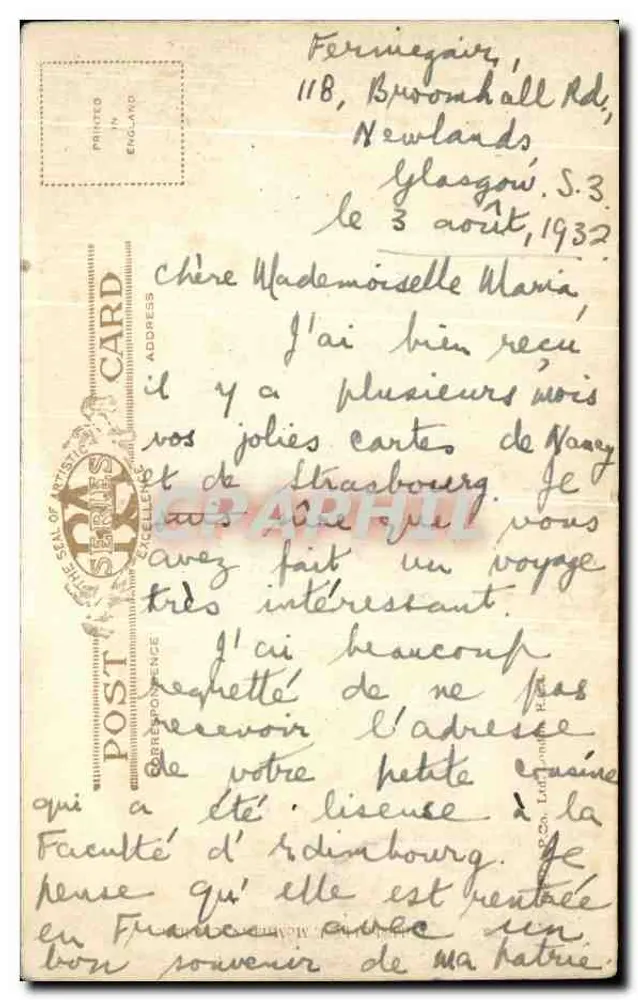 Iglesia libre, Clachan, Kintyre — editor no visible, serie no identificable - Reverso