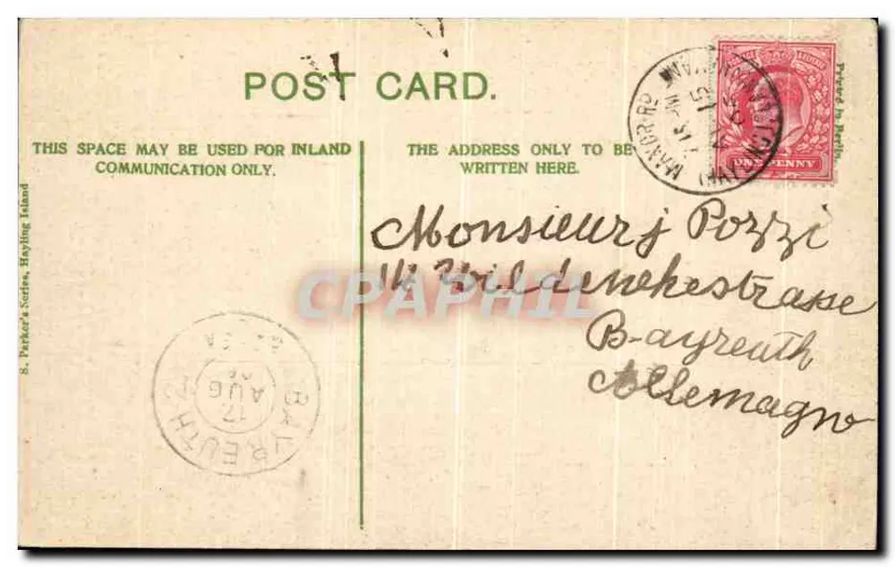Küstenkirche Station und St. Andrews Home, Hayling Island — Verlag S. Parker & Co. - Rückseite