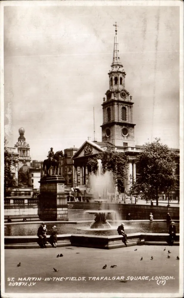 St Martin-in-the-Fields, Trafalgar Square, London — Valentine's Postcard (n°209371.JV) - Vorderseite