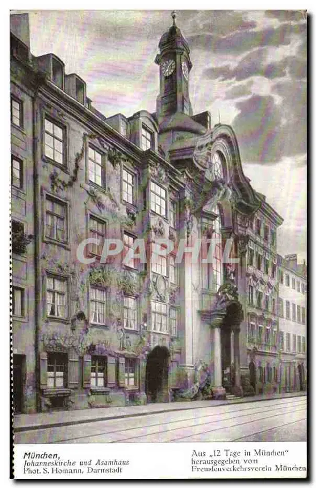München, Johanneskerk en Asamhuis — fot. S. Homann, Darmstadt — uitg. G.M.B.H. München - Voorkant