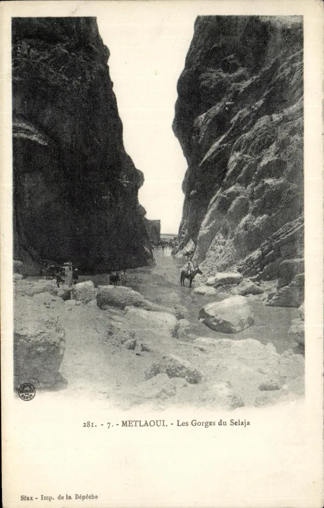 Die Schluchten des Selaja — Metlaoui — Imp. de la Dépêche, Sfax, Nr. 281 - Vorderseite