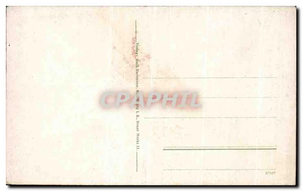 Ruínas de Groß-Geroldseck perto de Zabern — editor Verleger Emil Hartmann, Steinweg 1, E. Neuer Markt 11 - Verso