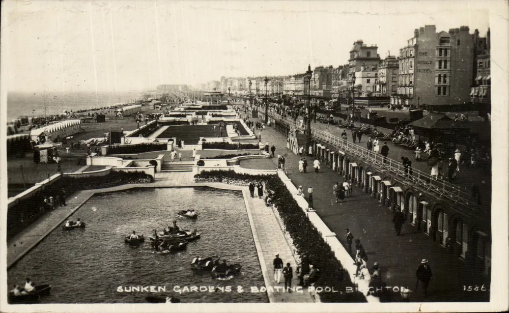 Jardins Suspensos & Piscina a Bateaux, Brighton — editor desconhecido, n° 1586 - Frente