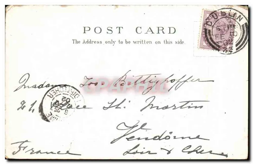 Memorial de Albert — Belfast — Hotel Crawfords — n°6505 - Verso