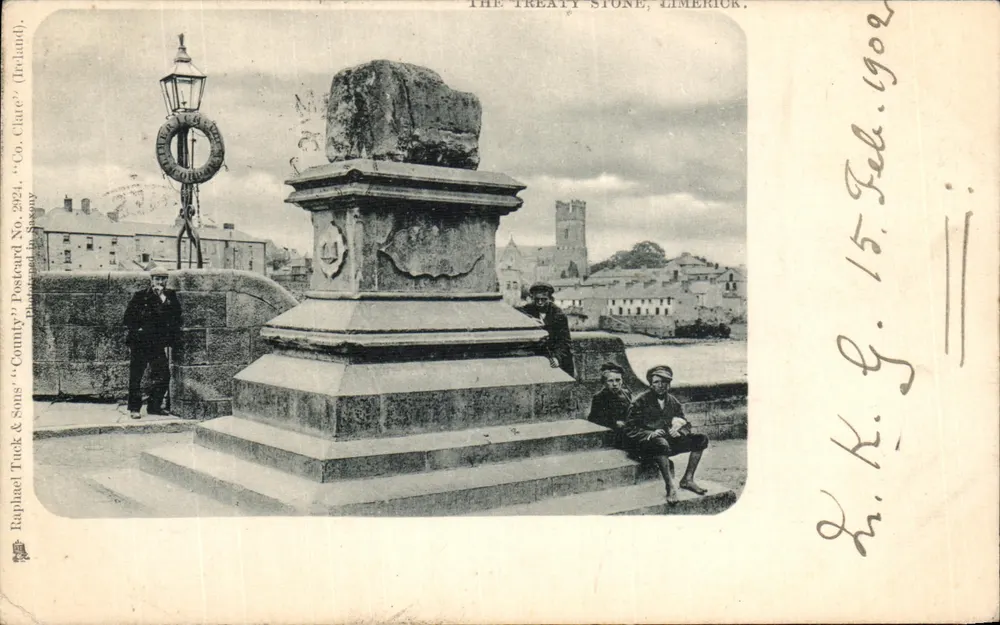 La Piedra del Tratado, Limerick — Irlanda — editor Raphael Tuck & Sons, n° 2824 - Anverso