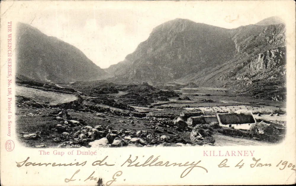 The Gap of Dunloe — vue du canyon de Killarney — série The Wrench Series, n°136, imprimé en Saxe - Frente