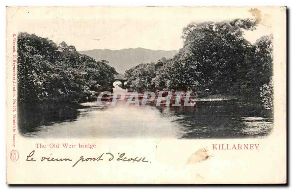 O velho ponte da Escócia — Killarney — editor Le Wroch, 301 Haymarket, Londres, n° 177 - Frente