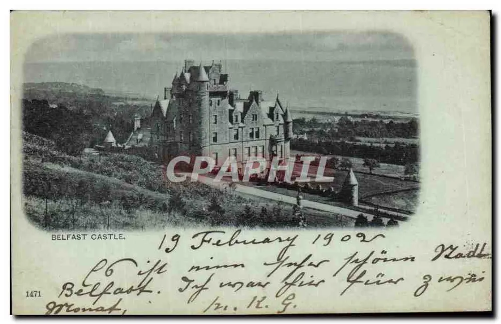 Belfast Castle — vue panoramique — éditeur : POST CARD-GREAT BRITAIN & IRELAND, n° 1471 - Frente