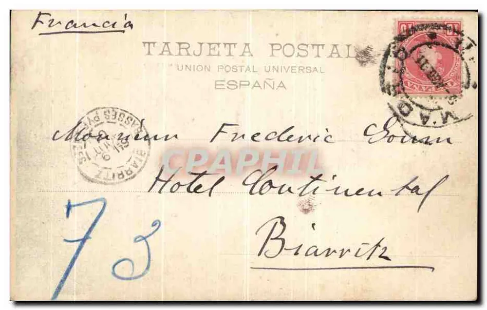 Paseo de la Castellana — Madrid — Hauser y Menet, n° 375 - Verso