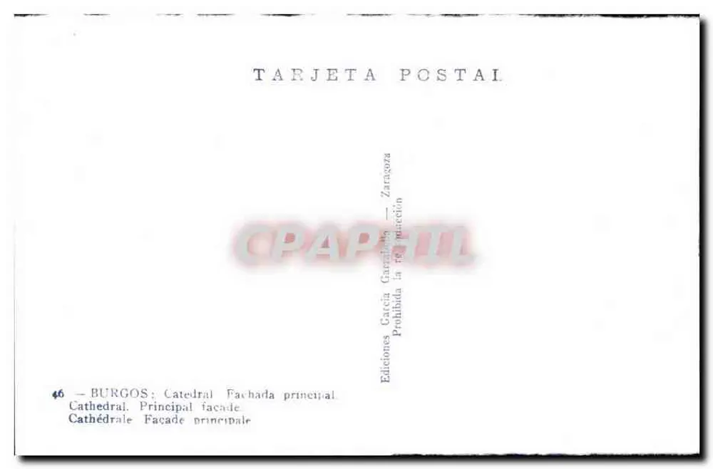 Burgos — Catedral: fachada principal — Éditions García García - Verso