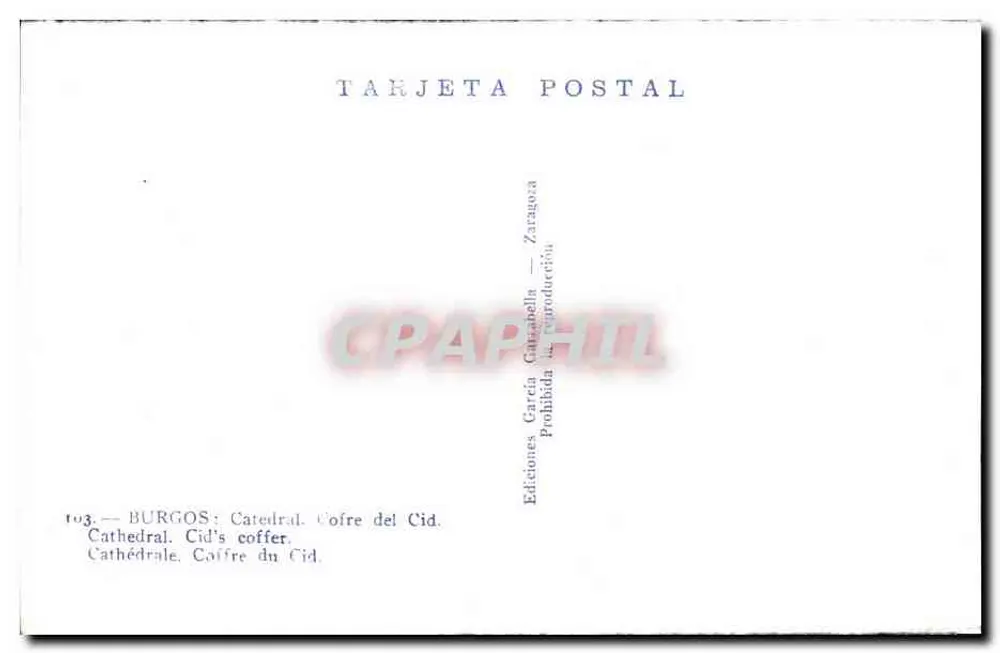 Cofre del Cid — Kathedrale von Burgos — García Carrapella Verlag - Rückseite