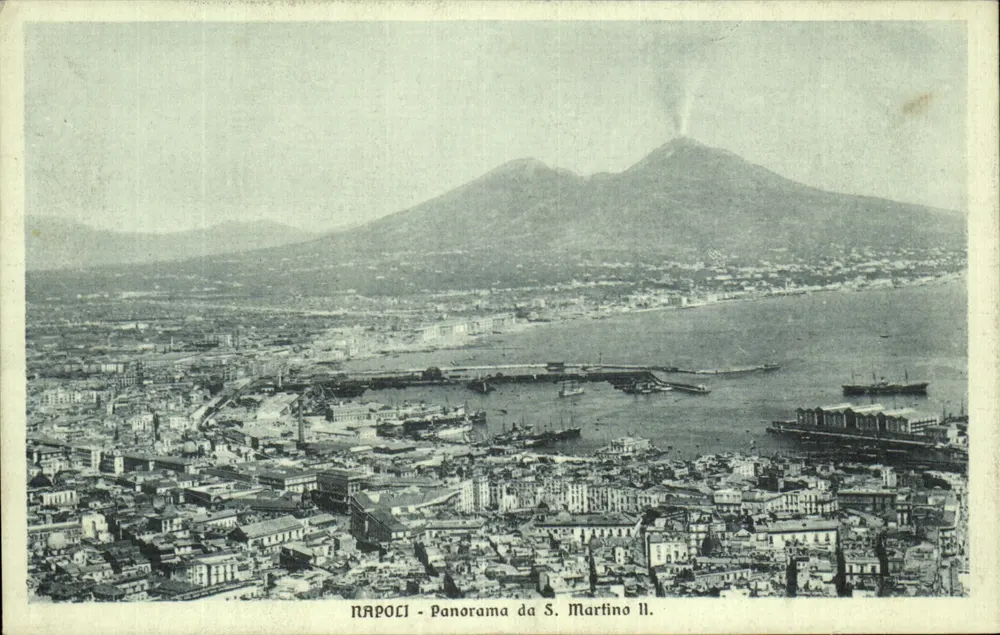 NAPOLI - Panorama da S. Martino II. — Editore Raimondo Renza, Napoli - Recto