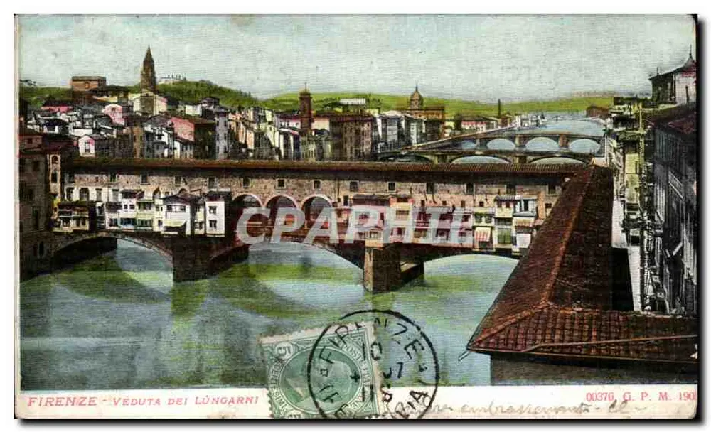 FIRENZE - VÉDUTA DEI LÚNGARNI — G.P.M. 190 — n° 00370 - Frente
