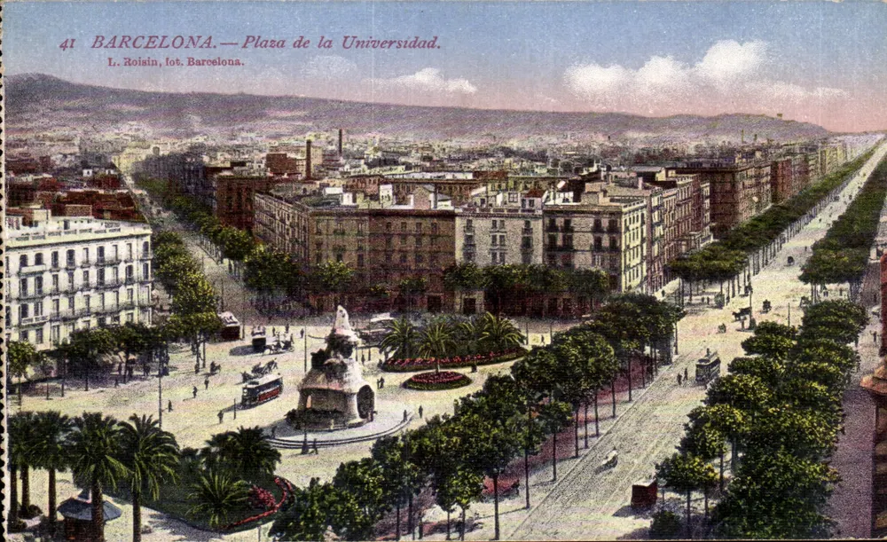 Barcelona — Plaza de la Universidad — L. Roisin, fot. Barcelona, n°41 - Frente