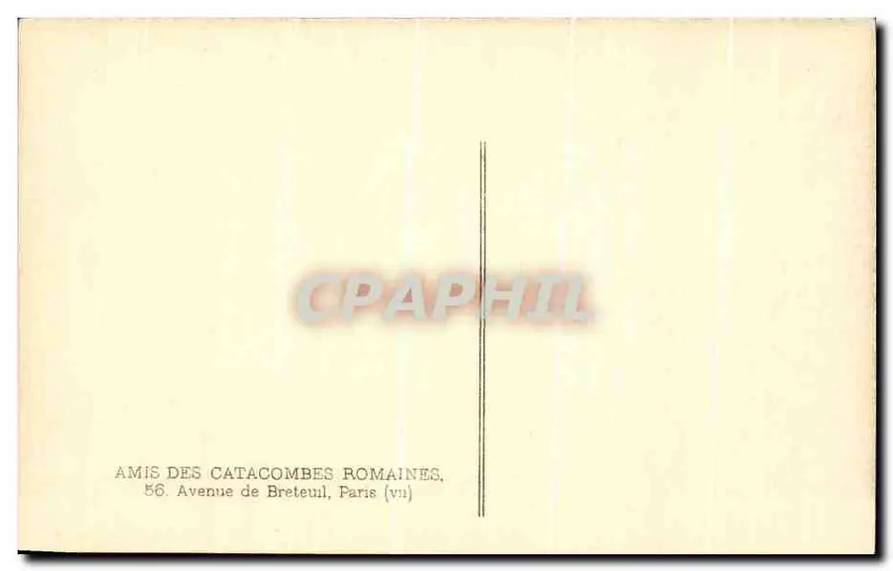 Roma — Cripta de Santa Cecília — AMIS DES CATACOMBES ROMAINES - Verso