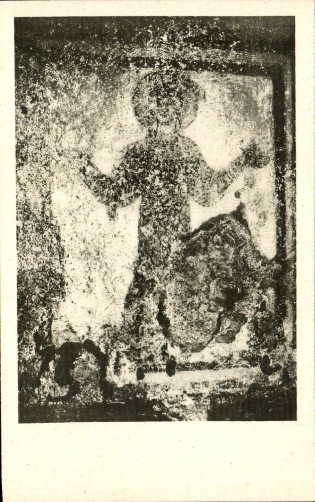 Catacumbas de São Calisto — Imagem de Santa Cecília (século VII) — Associação 'Amici delle Catacombe' e S. Lega Eucarística-Milão - Frente