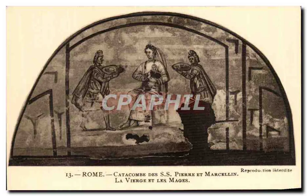 Rom — Katakomben der S.S. Petrus und Marcellinus — Die Jungfrau und die Weisen - Vorderseite