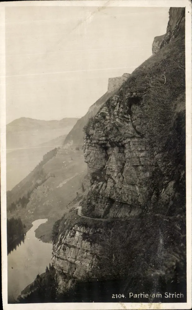 Parte am Strich — vista panorâmica de um canyon com um lago — editor não identificado, n° de série 2104 - Frente