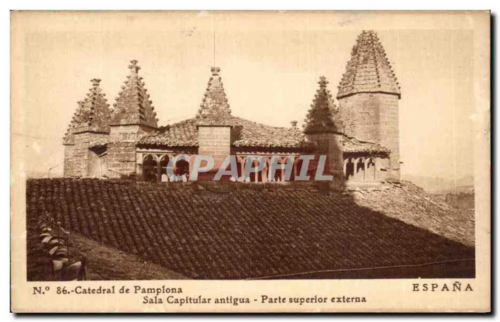 Kathedrale von Pamplona — Altes Kapitelhaus — Oberer äußerer Teil — F. Megas - Vorderseite