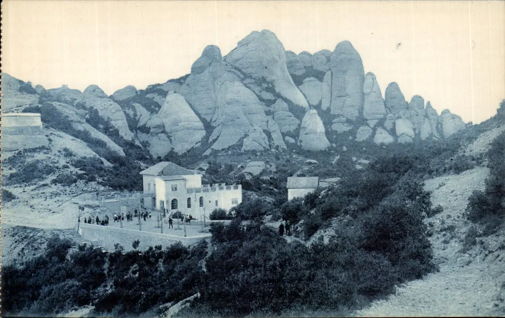 Las peñas de San Salvador — Montserrat — Haltestelle des Funiculars von San Juan, L. Holista fot. - Barcelona - Vorderseite