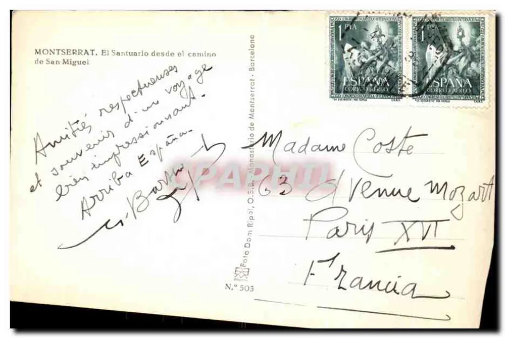 Montserrat — der Heiligtum von der Straße San Miguel aus — Foto Dom Rip3, N.º 503 - Rückseite