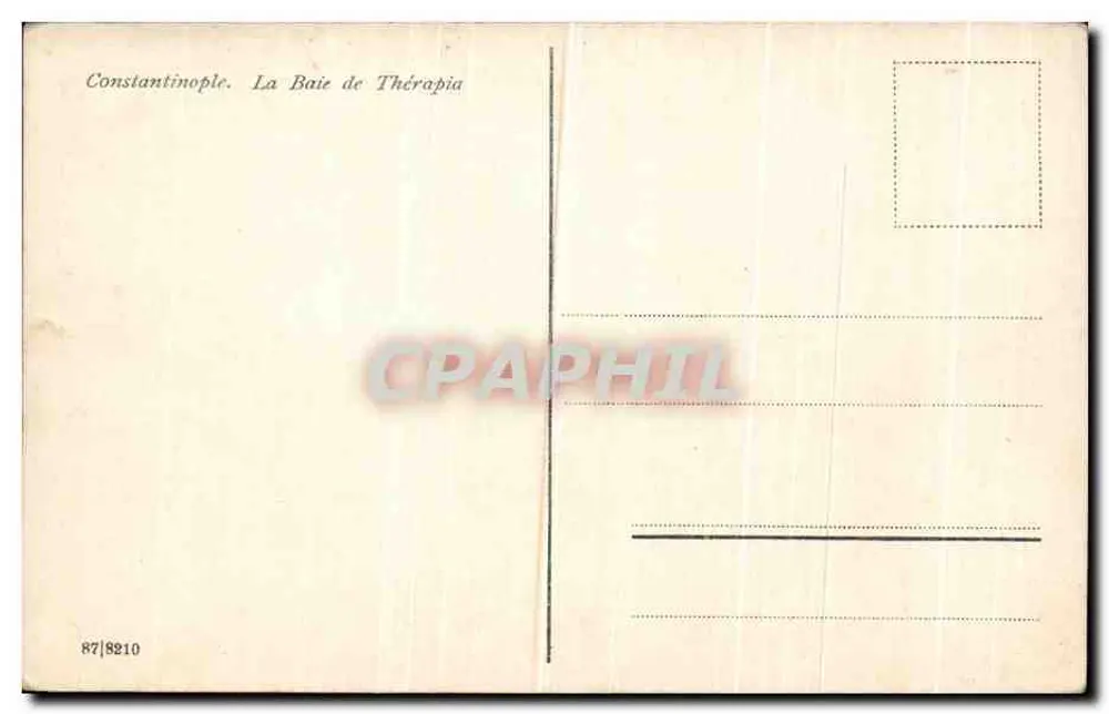 Constantinople. La Baie de Thérapia — vue panoramique du port avec bateaux — éditeur non identifié, n° de série 87/8810 - Verso