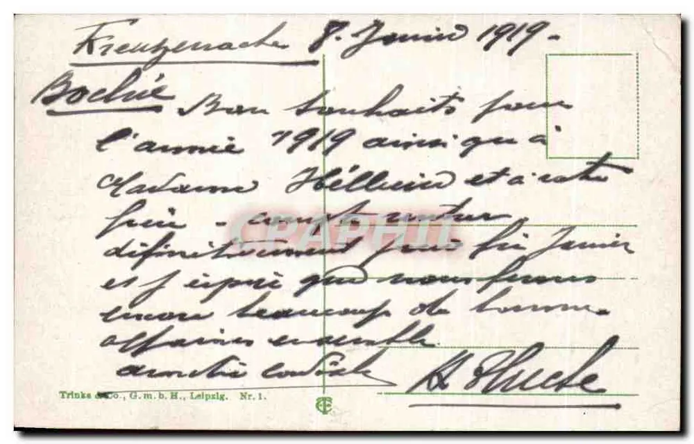 Radium-Solbad Kreuznach — Kurhaus — éditeur Trinks & Co. G.m.b.H., Leipzig, n°1 - Rückseite