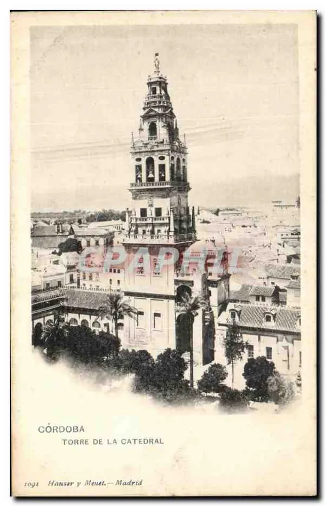 Córdoba — Torre da Catedral — Hauser y Menet, Madrid, n° 1091 - Frente