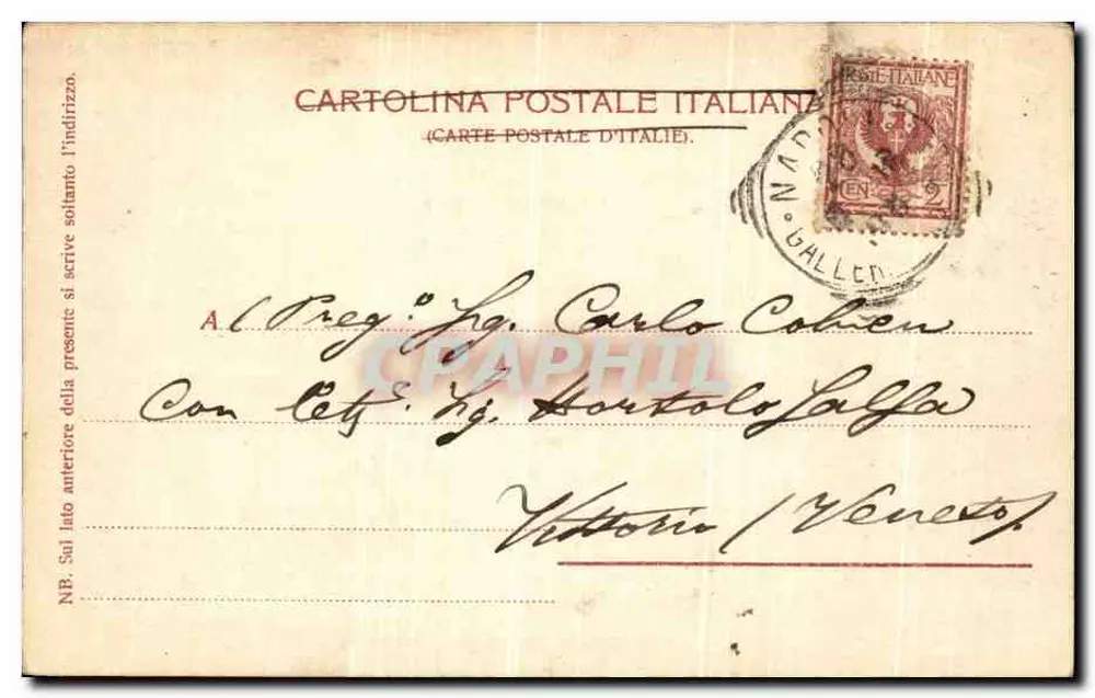 Napoli — Piazza del Municipio — uitgever F.I.R.N. n° 9 - Achterkant