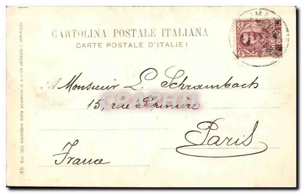 Piazza del Re - Florence - scène de carrosses - Antieke ansichtkaart n°965 - Achterkant
