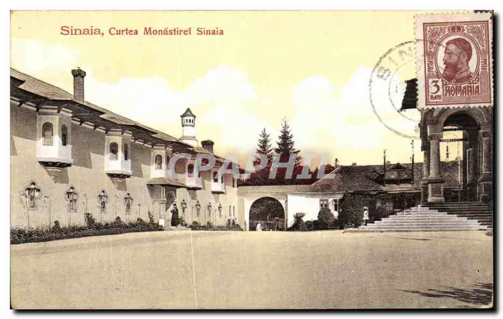 Sinaia, Curtea Monăstirei Sinaia — editor M.S. Editura G. Malinovici, n° 3048 - Frente