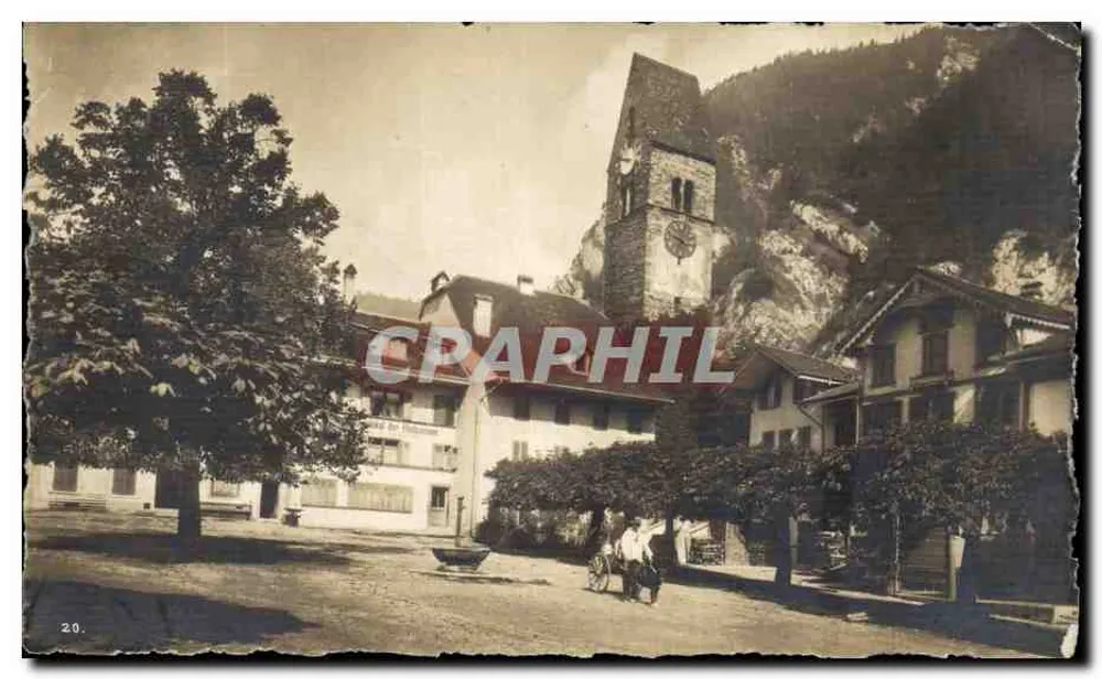 Unterseen — Igreja — Fotógrafo O. Nikles, Interlaken, Número de depósito 20 - Frente
