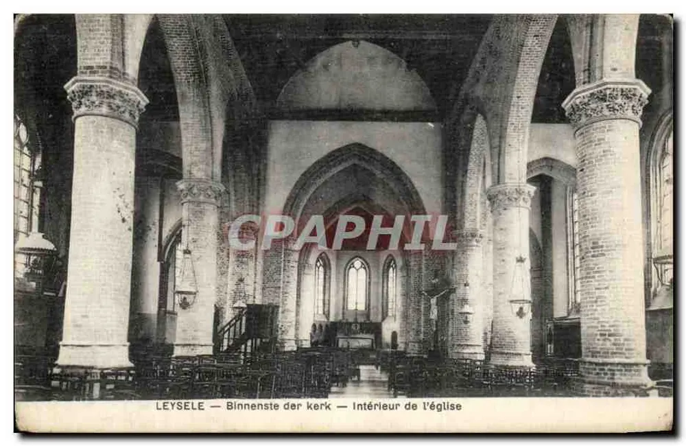 Leysele — Innenraum der Kirche — Binnenste der kerk - Vorderseite