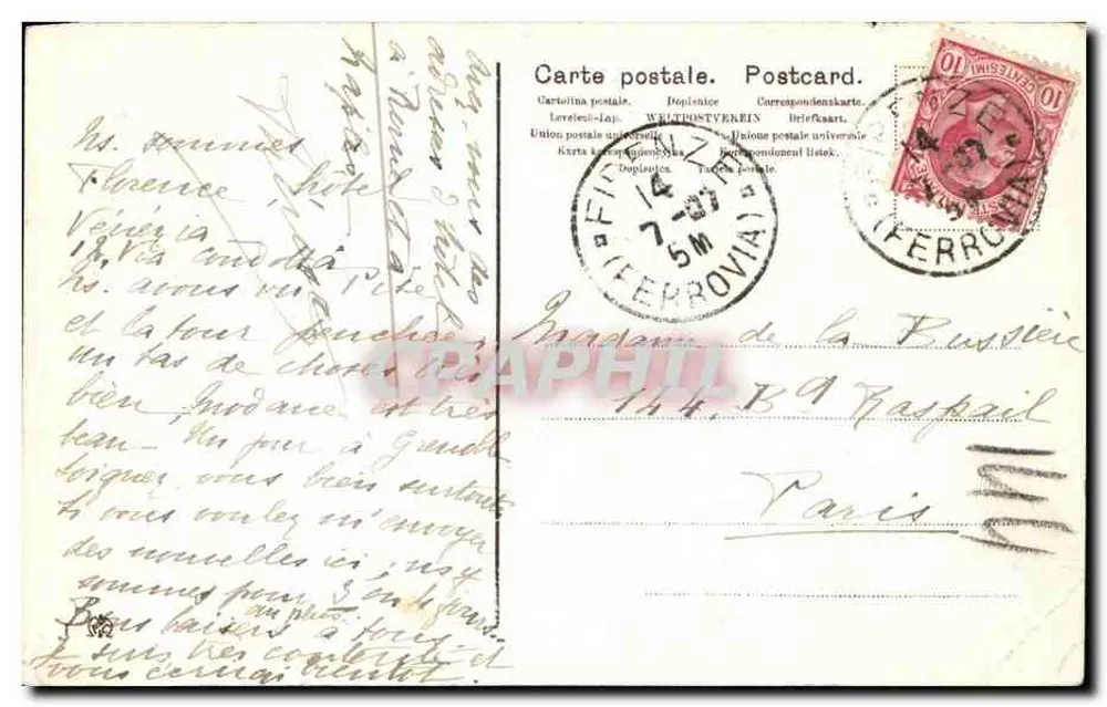 FIRENZE - Facciata della Cattedrale - Prof. De Fabris. - Verso