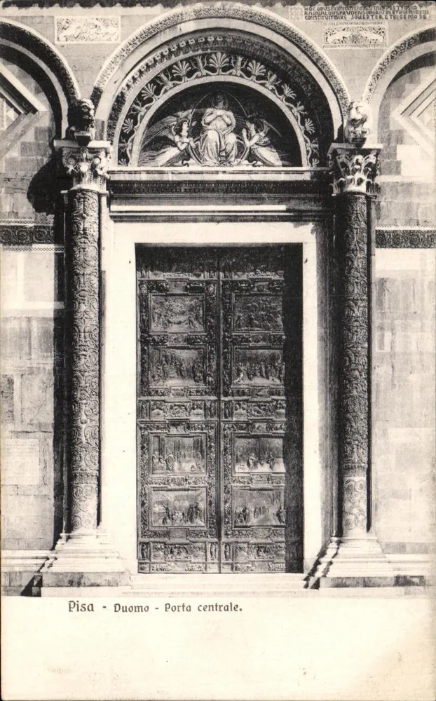 Pisa - Duomo - Porta central — editor Roncati Eugenio, n° 4081 - Frente