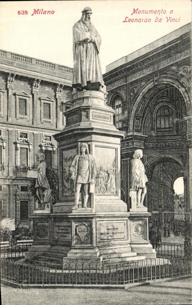 Denkmal für Leonardo da Vinci — Mailand — K. Nassari - Vorderseite