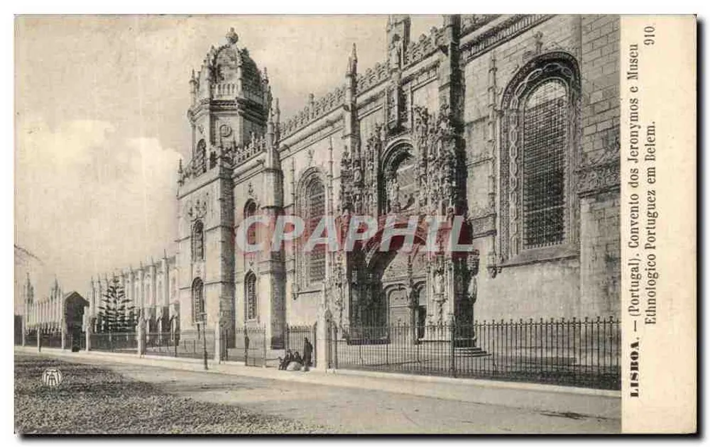 Convento dos Jerónimos e Museu Etnológico em Belém — Lisboa, Portugal — editor não identificado, número de série 910 - Frente